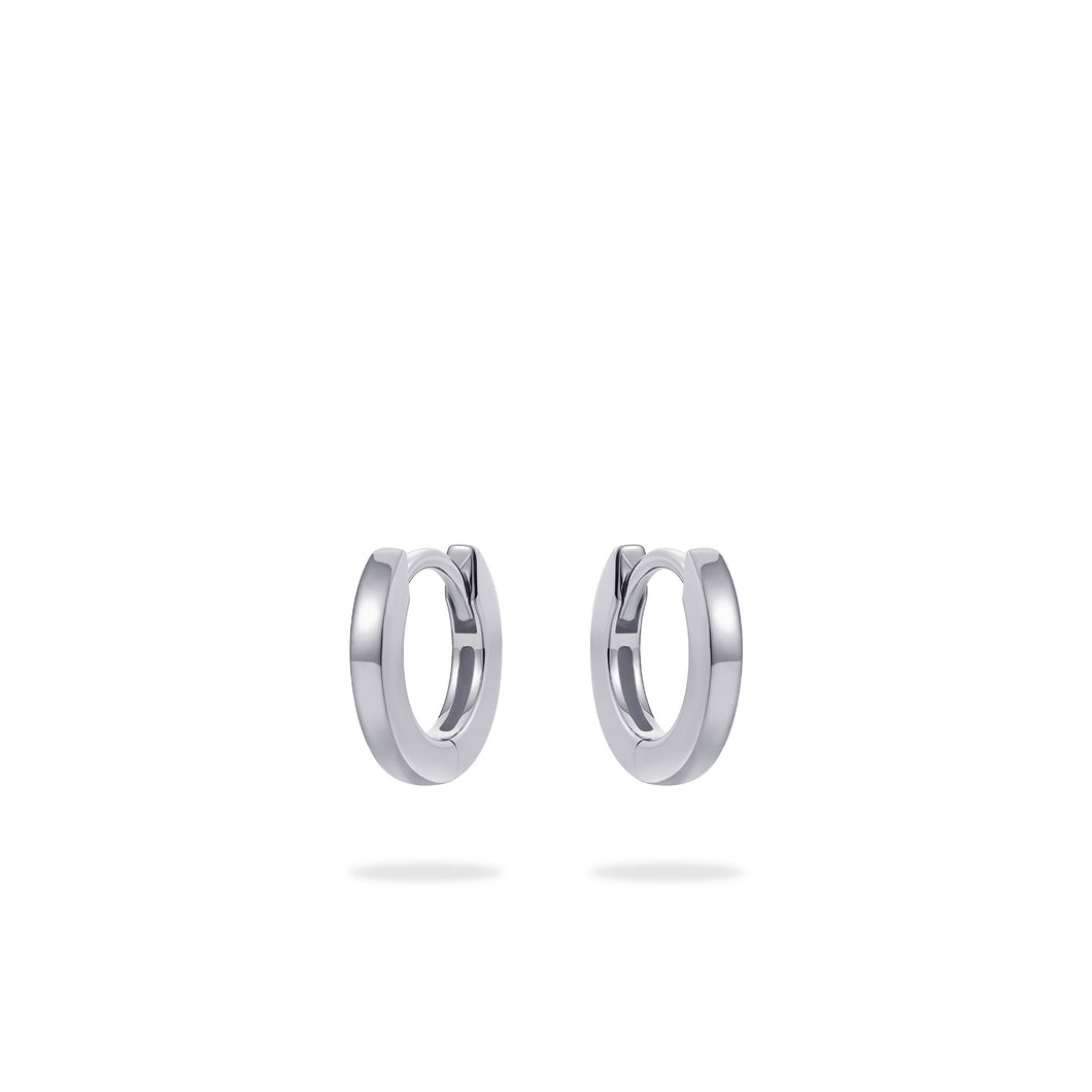 Sterling Silver small round Huggie hoop earrings