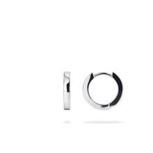 Load image into Gallery viewer, Small 13.5mm Sterling Silver round Huggie hoop earrings
