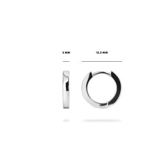 Load image into Gallery viewer, Small 13.5mm Sterling Silver round Huggie hoop earrings
