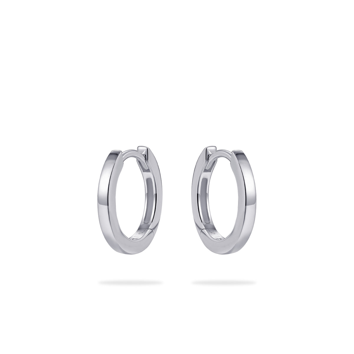 Sterling Silver medium round Huggie hoop earrings