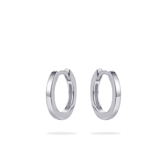 Sterling Silver medium round Huggie hoop earrings