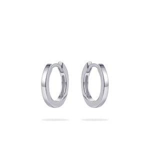 Sterling Silver medium round Huggie hoop earrings