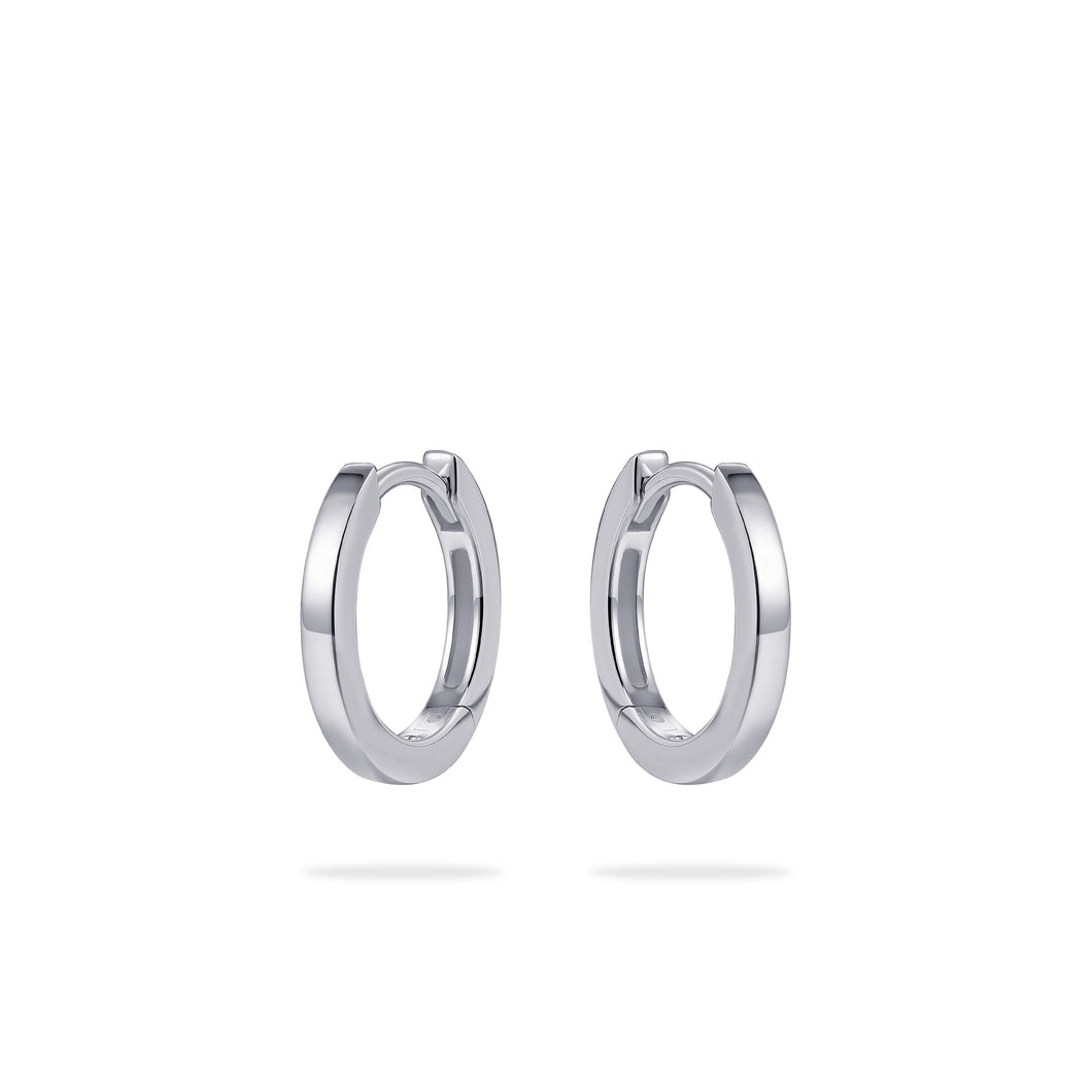 Sterling Silver medium round Huggie hoop earrings