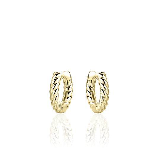Gold Vermeil Twisted Huggie Hoop Earrings - Small