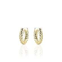 Load image into Gallery viewer, Sterling Silver vermeil twisted Huggie earrings
