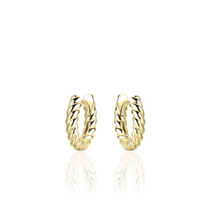Sterling Silver vermeil twisted Huggie earrings