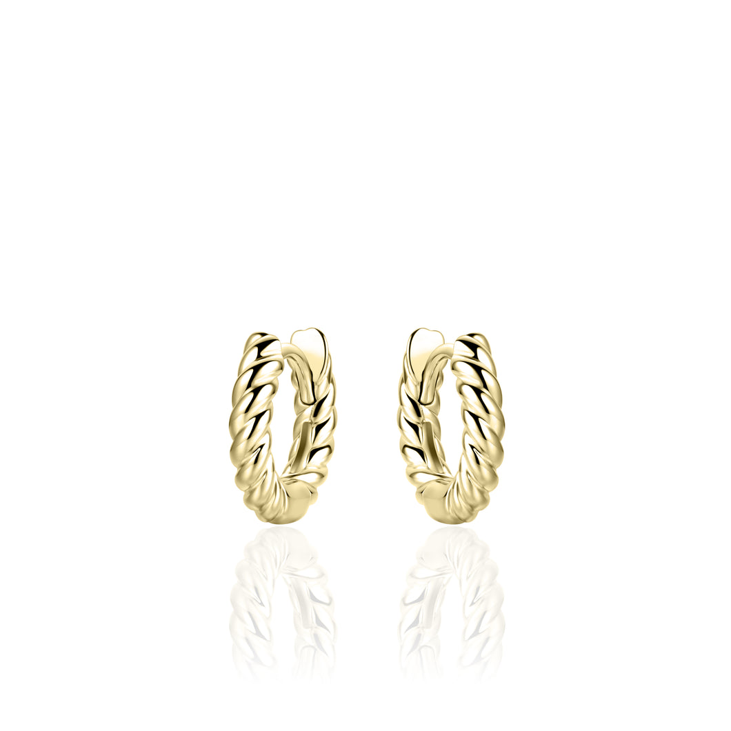 Sterling Silver vermeil twisted Huggie earrings