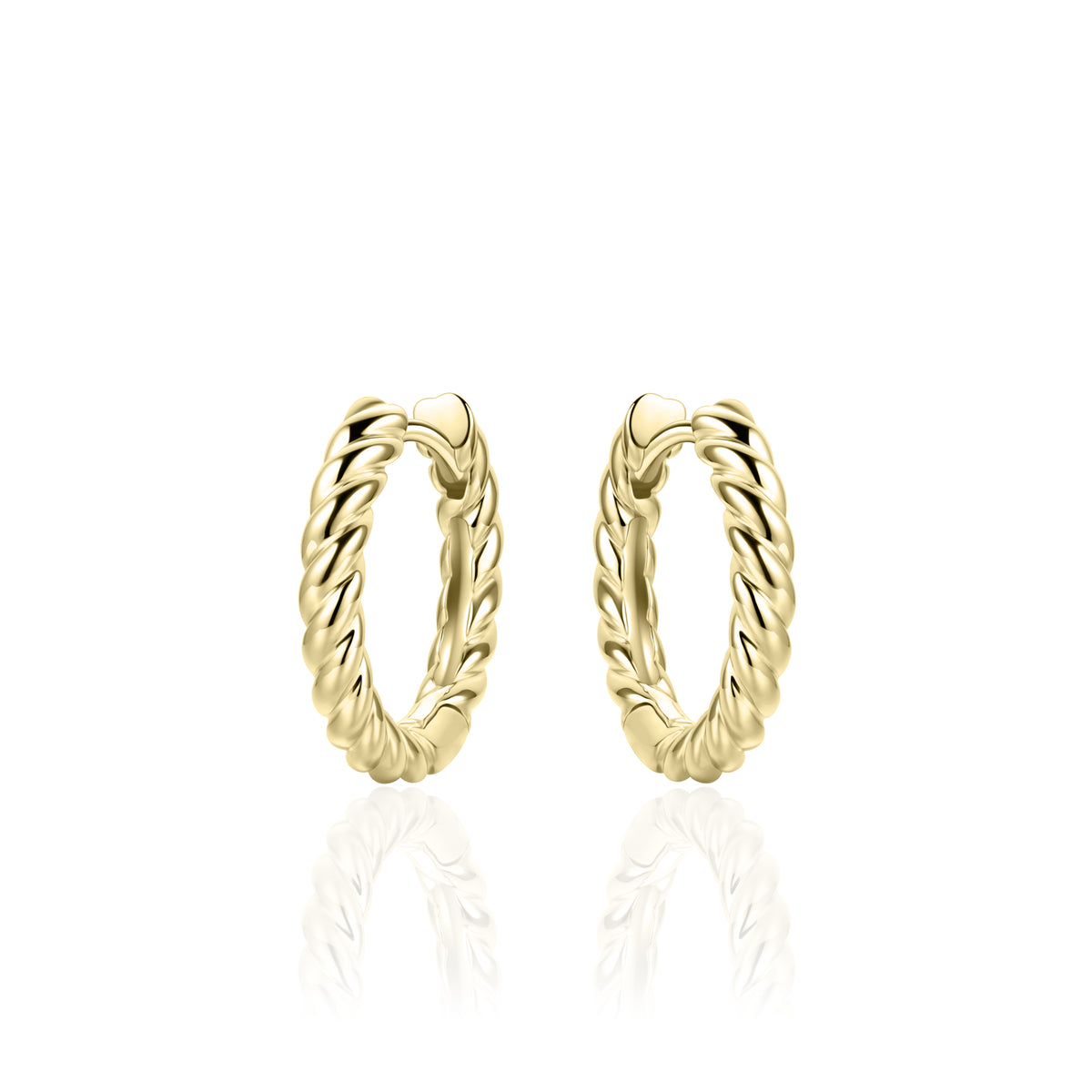 Gold Vermeil Twisted Huggie Hoop Earrings - Medium