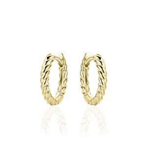 Sterling Silver vermeil large twisted Huggie earrings