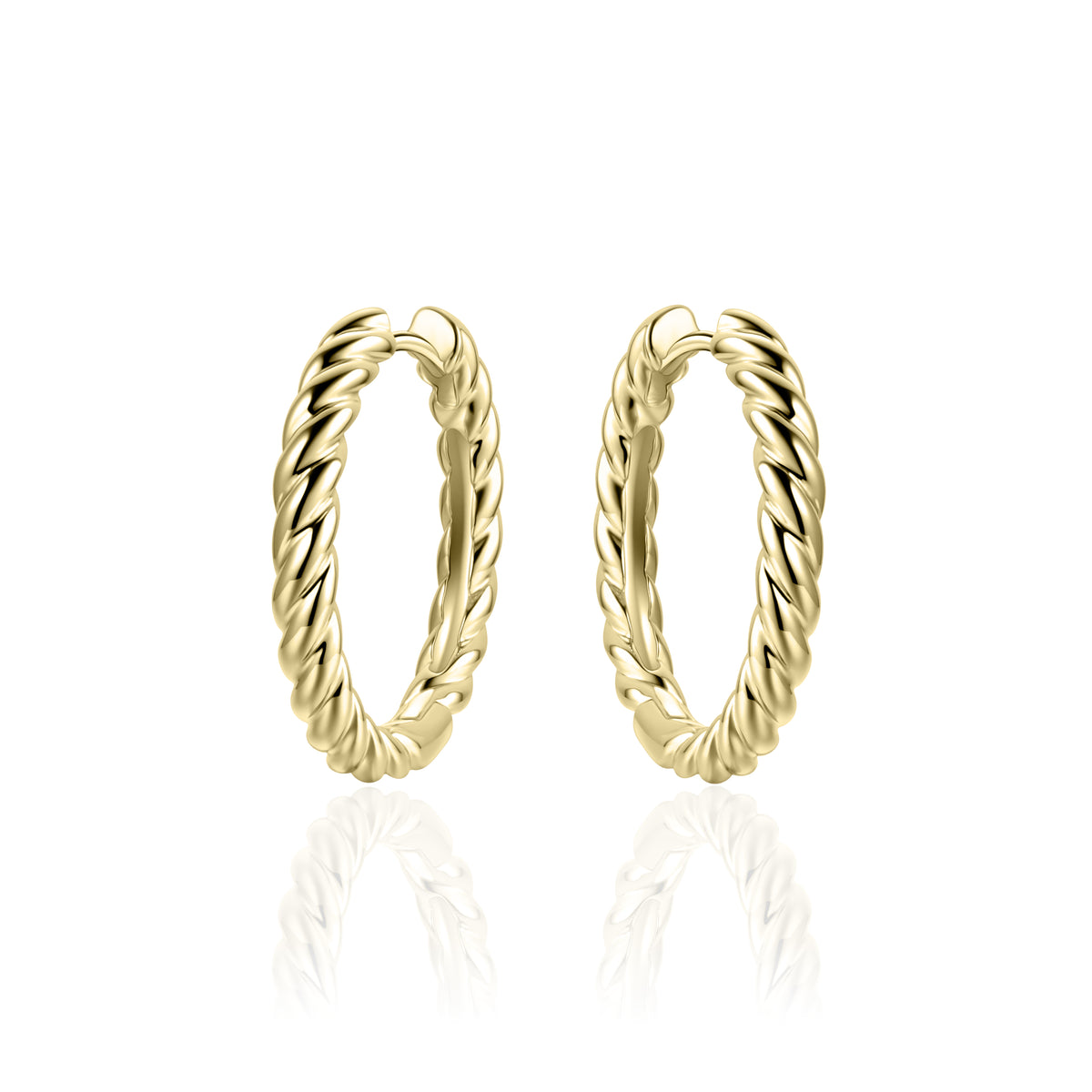 Gold Vermeil Twisted Huggie Hoop Earrings - Large