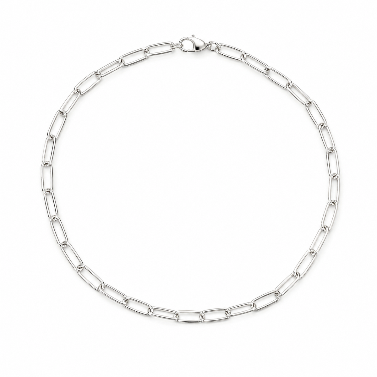 Sterling Silver Paperclip Link Necklace