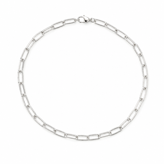 Sterling Silver Paperclip Link Necklace