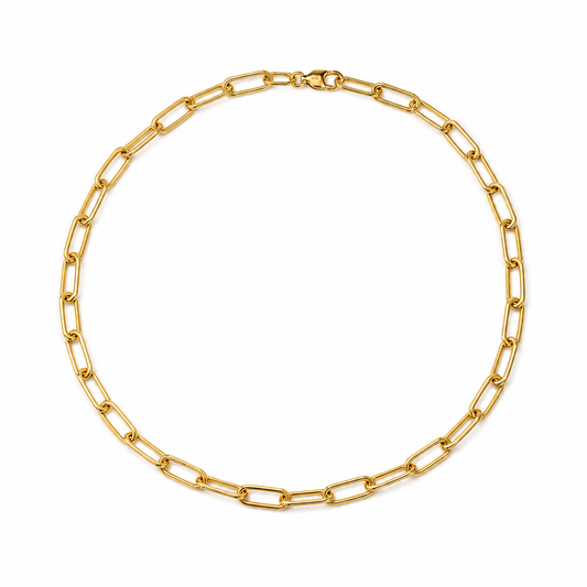 Gold Vermeil Paperclip Link Necklace