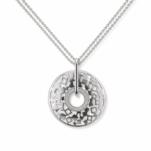 Load image into Gallery viewer, Sterling Silver Cubic Zirconia Lattice Circle Pendant Necklace
