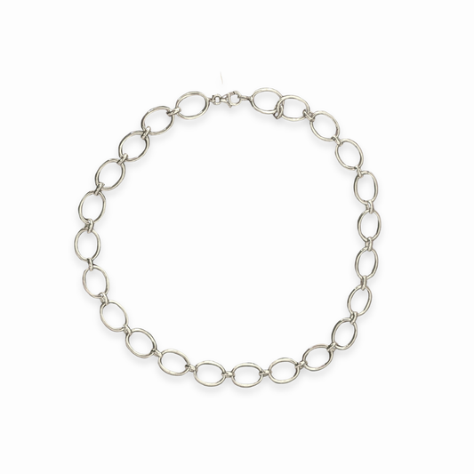 Sterling Silver Chunky Oval Link Necklace