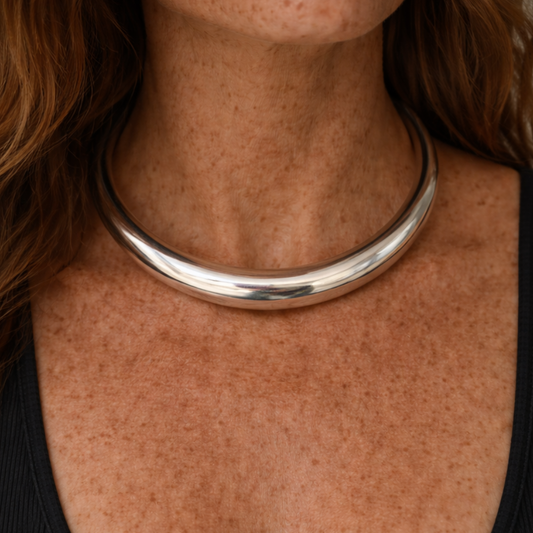 Sterling Silver Statement Collar Necklace, view 2