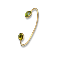 Load image into Gallery viewer, Gold Vermeil Peridot Torque Bangle

