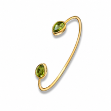 Load image into Gallery viewer, Gold Vermeil Peridot Torque Bangle
