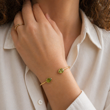 Load image into Gallery viewer, Gold Vermeil Peridot Torque Bangle

