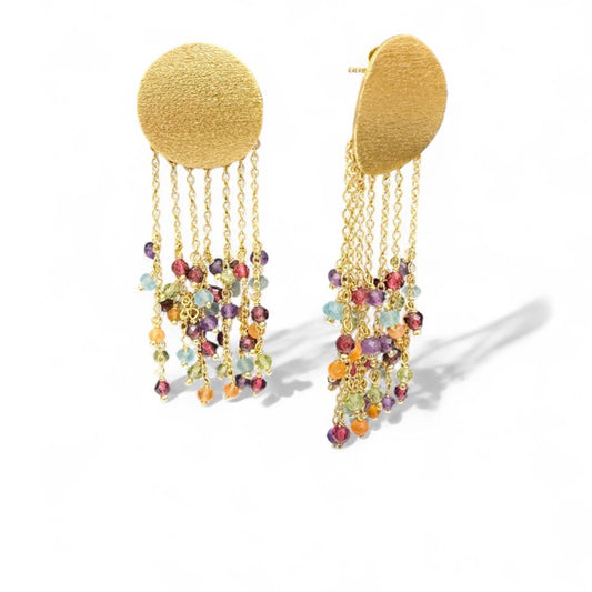 Gold Vermeil Multi-Stone Drop Earrings
