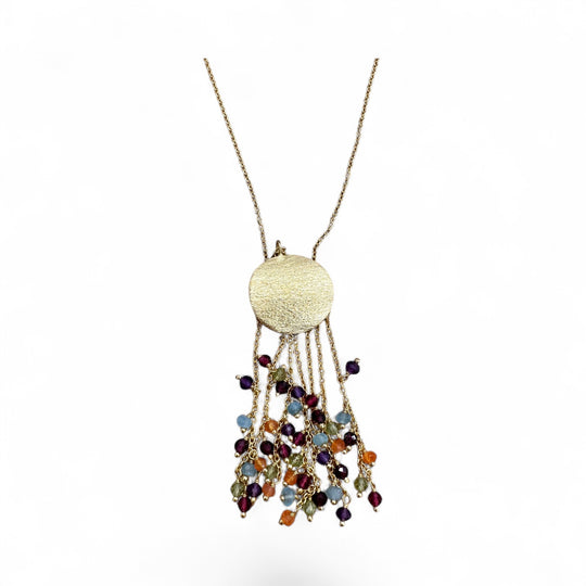 Gold Vermeil Multi-Gemstone Cascade Small Pendant Necklace, view 2