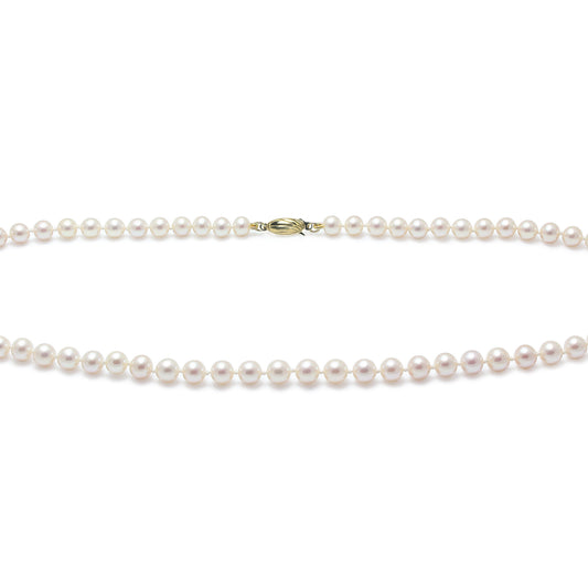 6mm Cultured Pearl Necklace with 9ct Yellow Gold clasp, view 2