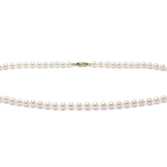 6mm Cultured Pearl Necklace with 9ct Yellow Gold clasp, view 2