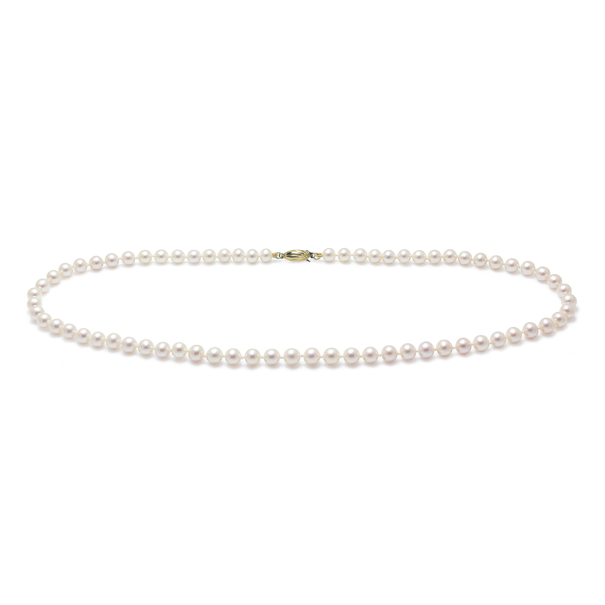 6mm Cultured Pearl Necklace with 9ct Yellow Gold clasp