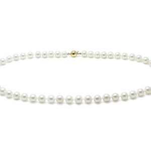 7mm Cultured Pearl Necklace with 9ct Yellow Gold clasp