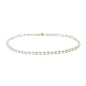 7mm Cultured Pearl Necklace with 9ct Yellow Gold clasp