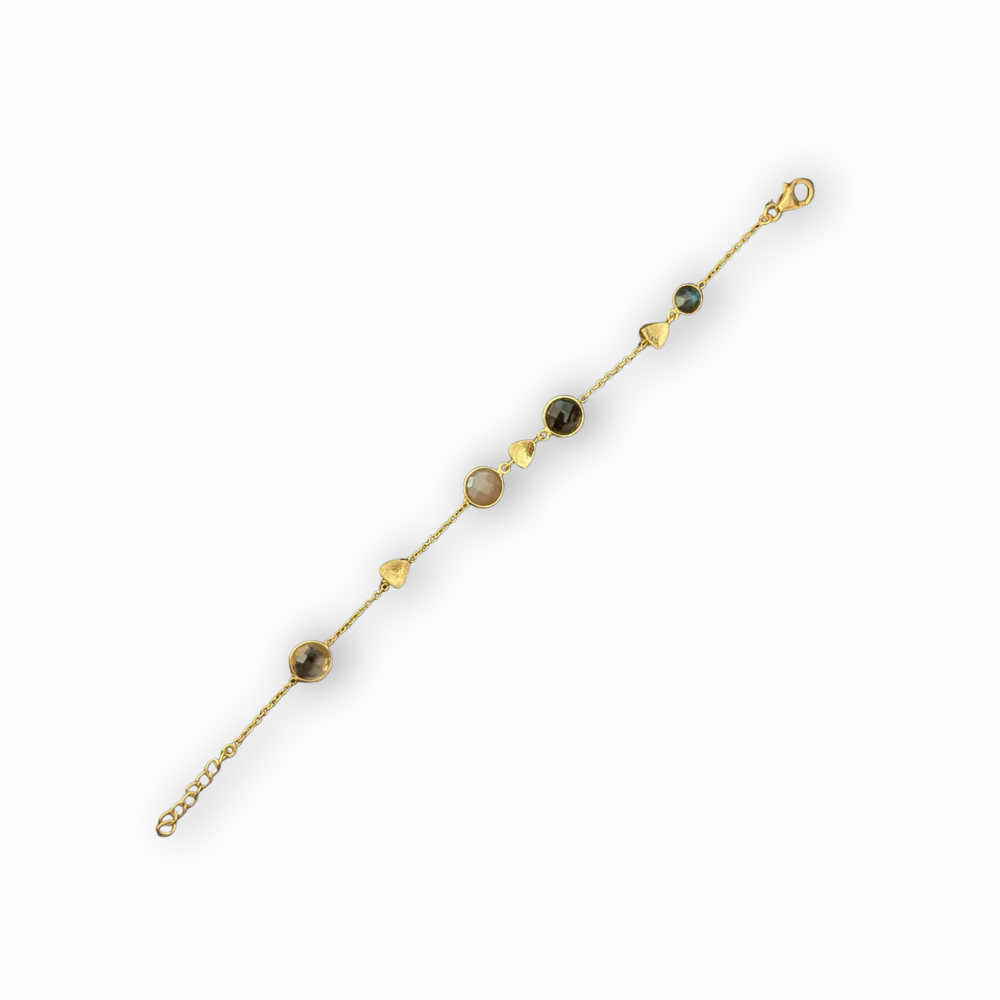 Gold Vermeil and Morganite Delicate Station Bracelet