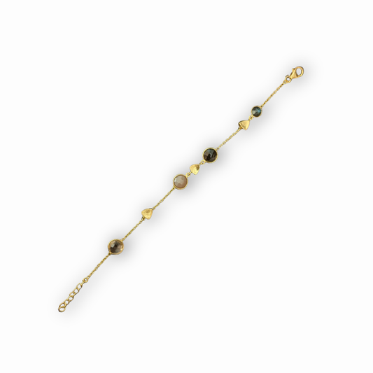 Gold Vermeil and Morganite Delicate Station Bracelet