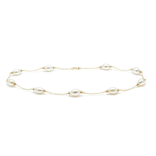 Baroque Pearl Necklace 18" on 9ct Yellow Gold chain