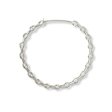 Load image into Gallery viewer, Sterling Silver T-Bar Circle Link Collar Necklace
