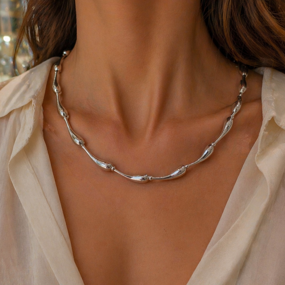 Sterling Silver Large Totty Sculptural Necklace, view 2