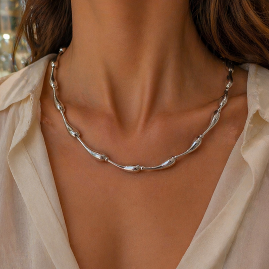 Sterling Silver Large Totty Sculptural Necklace, view 2
