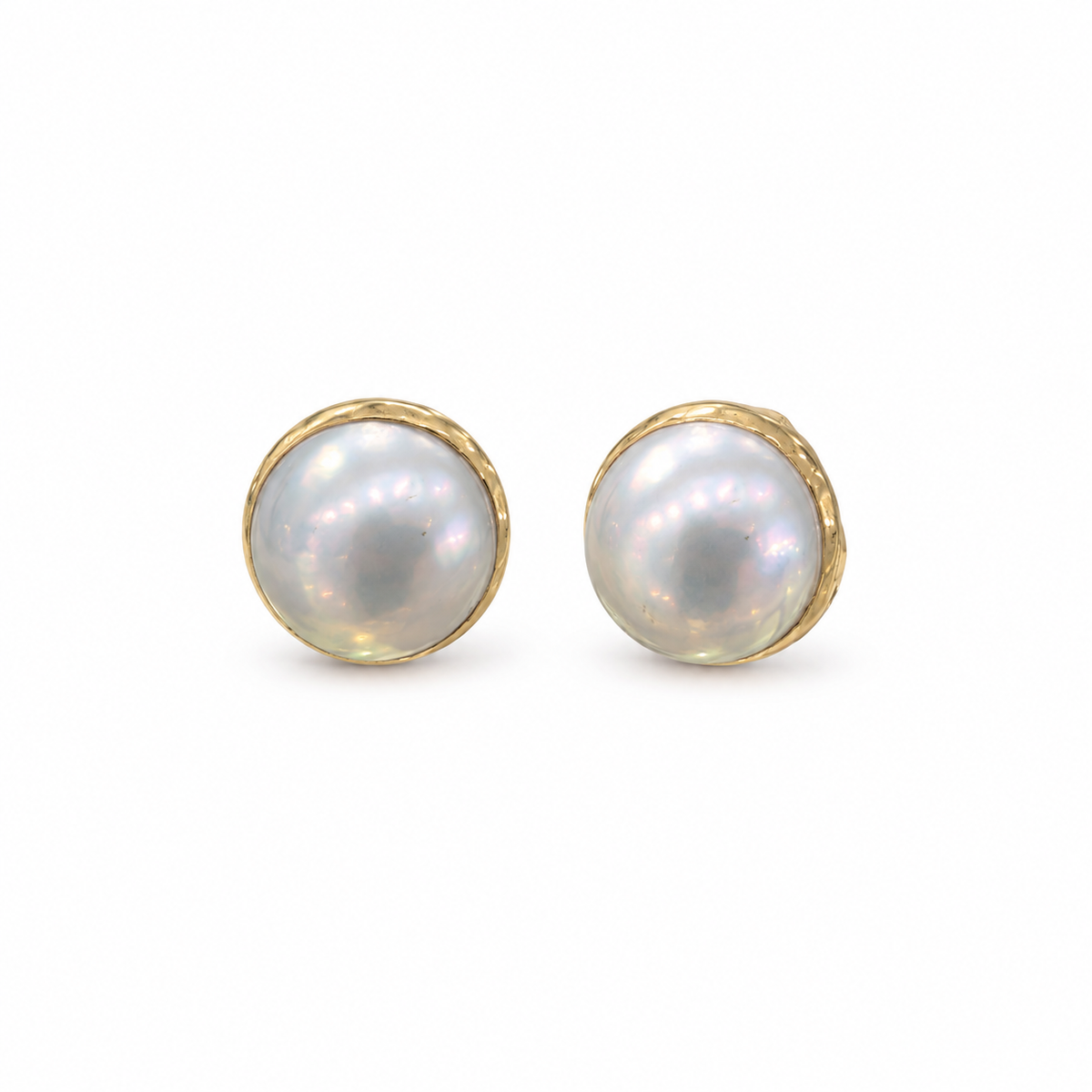 18ct Gold Mabé Pearl Clip-On Earrings, 16 mm, pair
