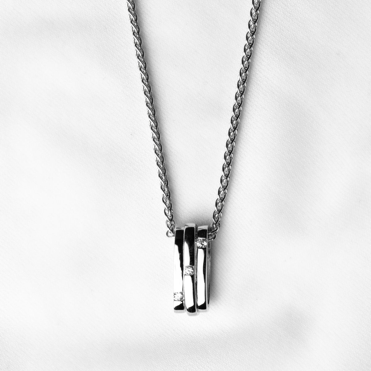 Sterling Silver Cubic Zirconia Pendant, view 2