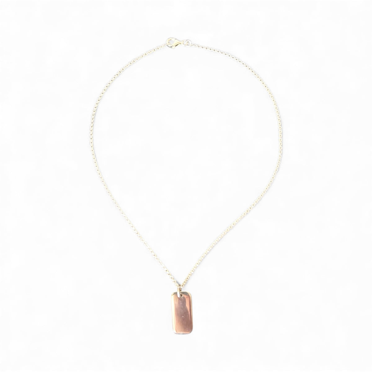 Sterling Silver Dog Tag and Chain