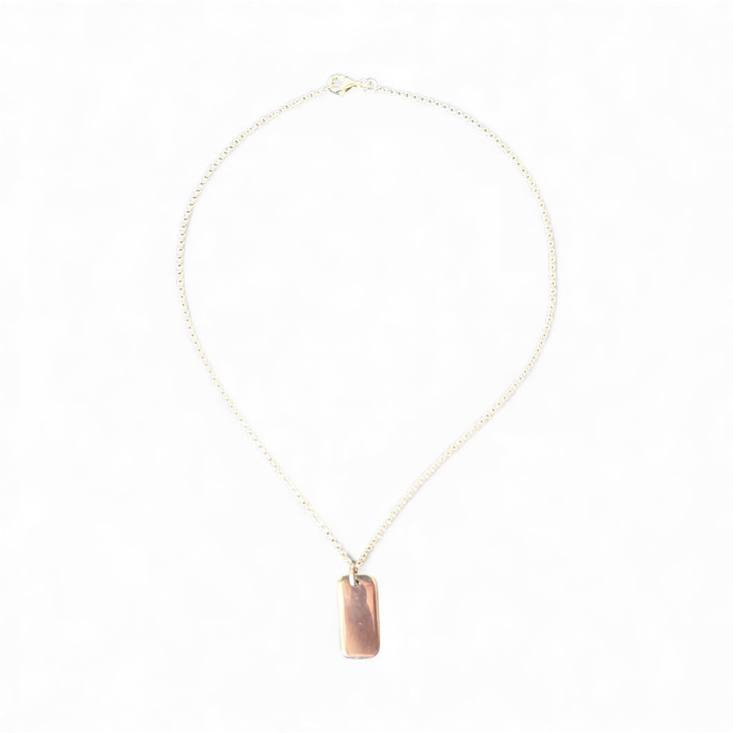 Sterling Silver Dog Tag and Chain