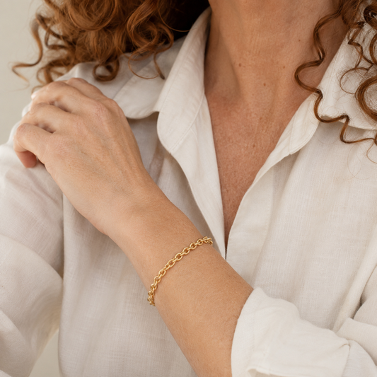 Gold Vermeil Oval Link Bracelet, view 3