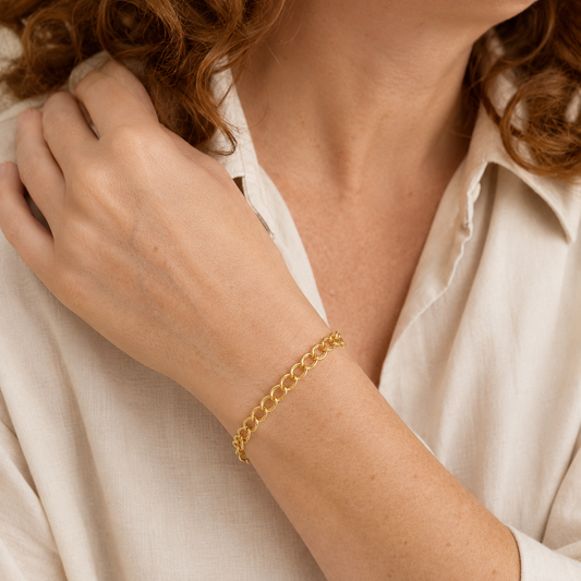 Gold Vermeil Double Oval Link Bracelet, view 2
