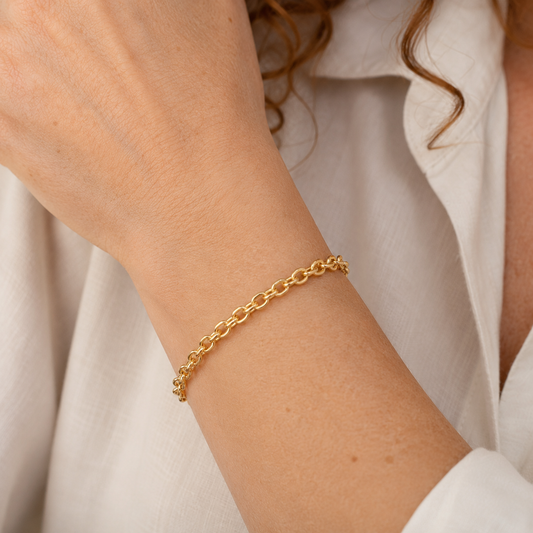 Gold Vermeil Oval Link Bracelet, view 2