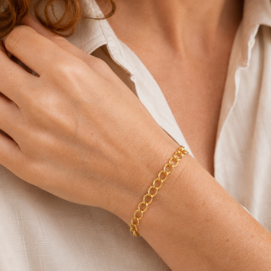 Gold Vermeil Double Oval Link Bracelet, view 3