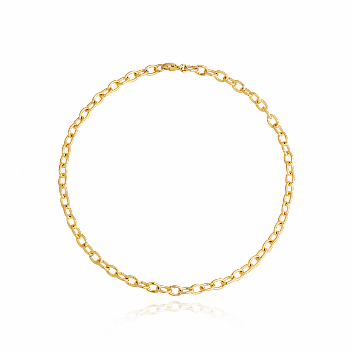 Gold Vermeil Dark Green Synthetic Quartz Oval Pendant Necklace, view 4