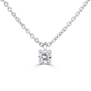 9ct White Gold claw set Diamond Pendant on chain from 0.15ct to 0.50ct