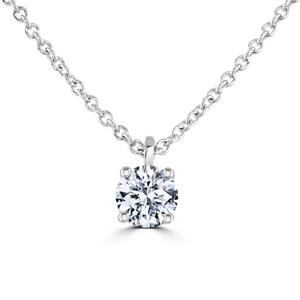 9ct White Gold claw set Diamond Pendant on chain from 0.15ct to 0.50ct