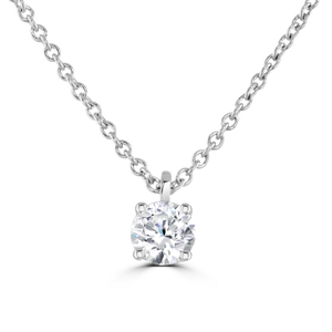 9ct White Gold claw set Diamond Pendant on chain from 0.15ct to 0.50ct