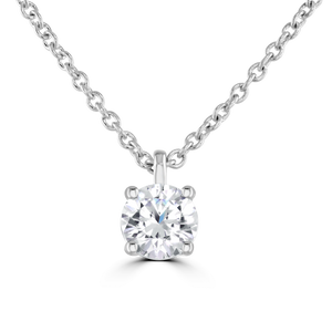 9ct White Gold claw set Diamond Pendant on chain from 0.15ct to 0.50ct