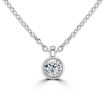 Load image into Gallery viewer, 9ct White Gold bezel set Diamond Pendant on chain from 0.15ct to 0.50ct
